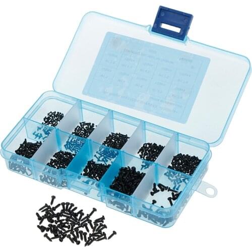 1000Pcs/set Mix PA Phillips Head Micro Screws Round Head Self-tapping Electronic Small Wood Screws Kits