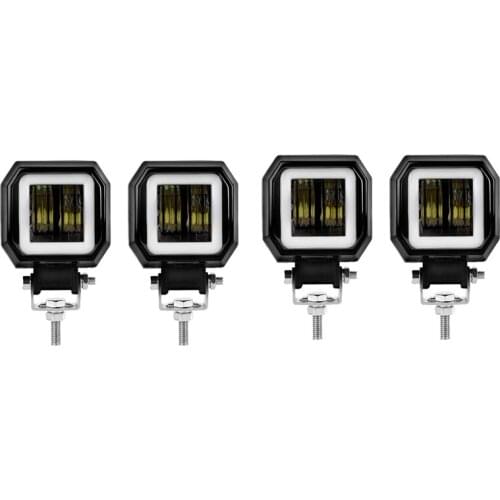 2PCS Work Light LED Fog Driving Running Lights Angel Eye Spot Lighting Off-Road Vehicle for Trucks Car Motorcycles