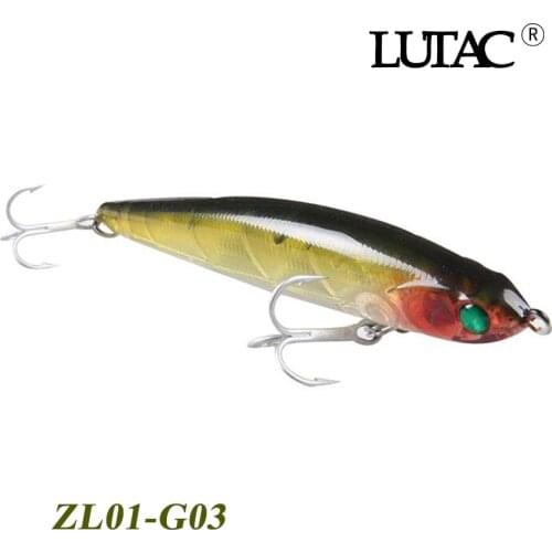 5PCS LUTAC Sinking stickbait 70mm 7g treble hook Pencil hard wholewater lure Fishing Pesca China