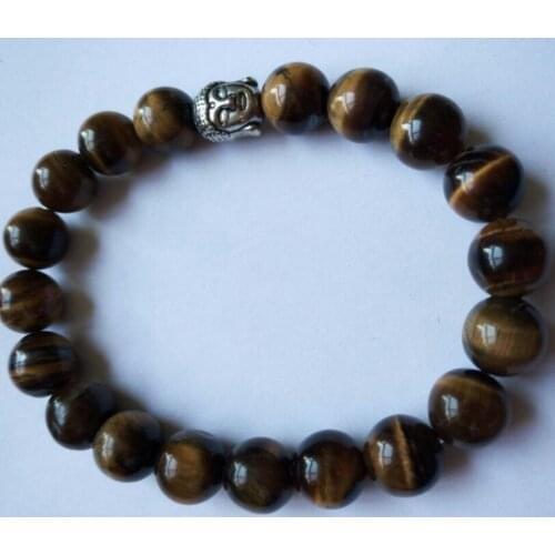 8MM Fashion Natural Tigers eye Beads Gem Luck Fortune Bracelet