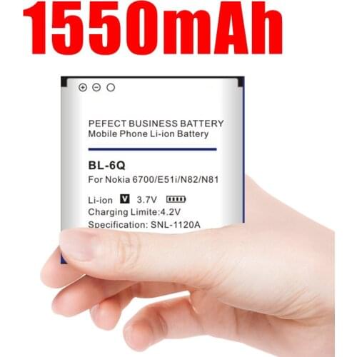 BL-6Q 1550mAh Battery for Nokia 6700C 6700 7900 E51i N82 N81 E51 Phone Batteries