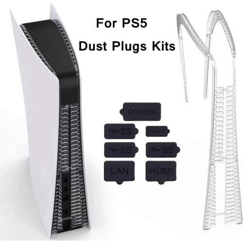 For PS5 Accessories Gaming Console Silicone Dust Cover Protective Case Dustproof Caps For PlayStation 5 Game Console