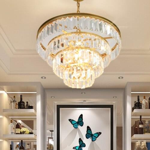 American post-modern light luxury living room dining room bedroom crystal lamp European creative childrens room bed small