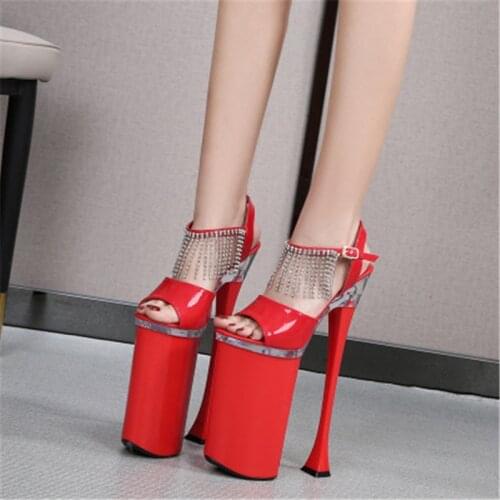 Decorative vamp, high heel 26 cm, model pole dancing night club show shoes, summer sandals