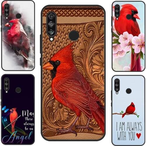 Cardinal Red Bird For Huawei P20 Lite P30 P40 Pro P Smart 2019 2021 Nova 5T Case For Honor 10i 20 8A 8X 9X