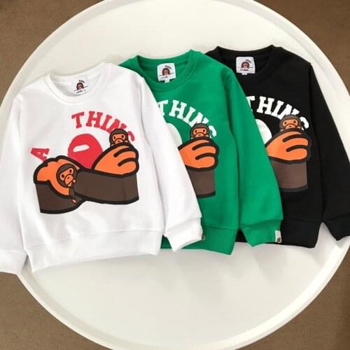 Kids Boy Girls Cartoon Hip Hop Animal Together Pattern Printed Pullover Hoodie Top Casual Jacket Brother Sister Children Clothes