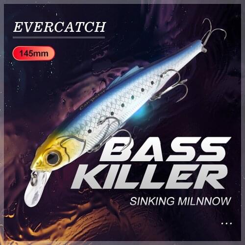Evercatch basskiller 145mm/31g big bait deep sea casting sinking minnow rattlin wobblers for bass tuna fishing hard lures tackle