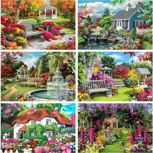 Evershine Full Square Drill 5D DIY Diamond Painting Garden Scenery Embroidery Cross Stitch Mosaic Full Layout Home Decor Gift