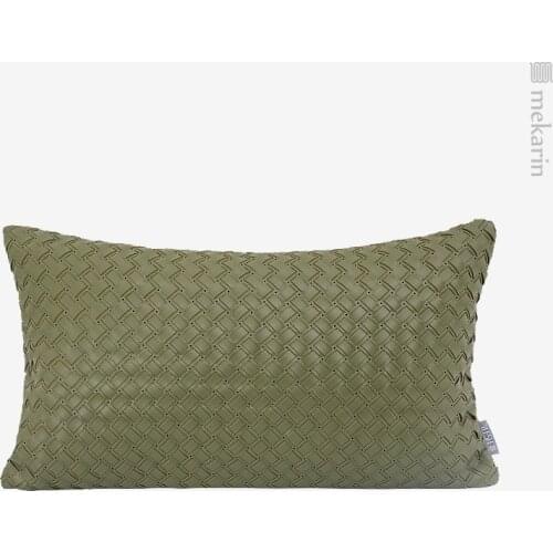 Geometric light green hand-woven model room waist pillow car pillow bedroom pillow