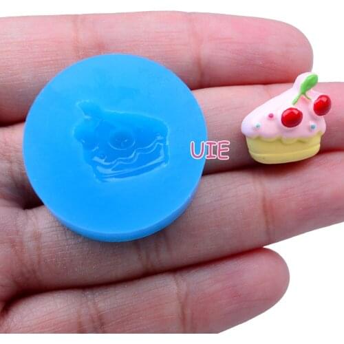 GYL332U 15.3mm x 15.2mm Cherry Cake Silicone Mold Fondant Cake Decoration Candy Resin Clay Earrings Necklace Craft Soap Candle