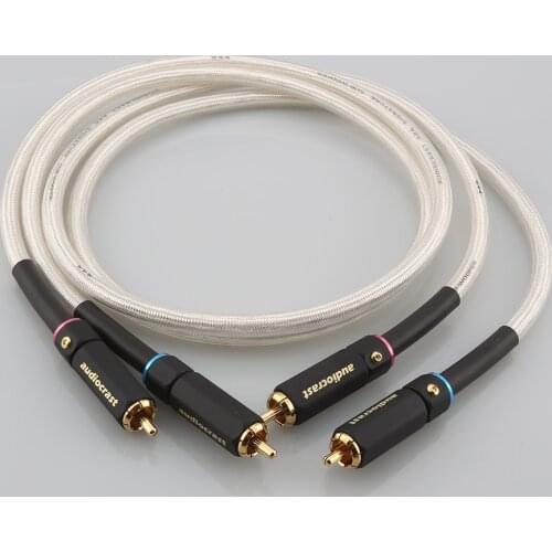 HIFI A26 Signature OCC silver plated Stereo RCA Cable High-performance Premium Hi-Fi Audio rca to rca Interconnect Cable