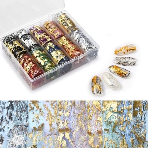 10pcs/Pack Resin Filling Reticular Gold Silver Foil Flakes Confetti For DIY Epoxy Resin Crafts Nail Art Glitter Decoration
