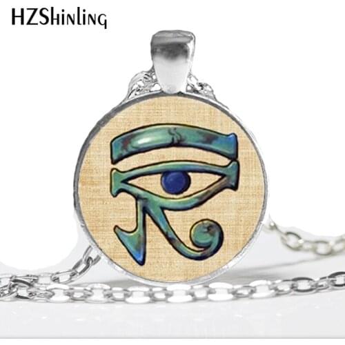 HZ--A13 New Glass Cabochon Necklace Ancient Egyptian Necklace Ancient God Horus Egypt Necklace Egyptian Mummy glass pendant HZ1