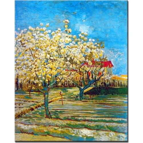 Orchard in Blossom Of Vincent Van Gogh Hand Made Reproduction Tree Flower Oil Painting On Canvas Wall Art For Home Decoration