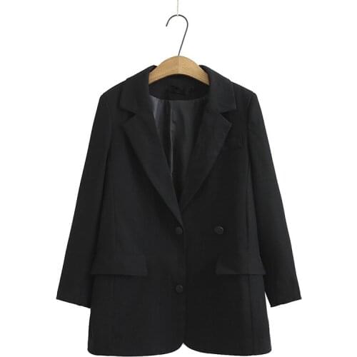 Plus Size Suit For Women L-3XL Sleeve Lapel Commuter Fashion Workwear Jacket Large Size Coat Spring And Autumn Wear For Fatlady