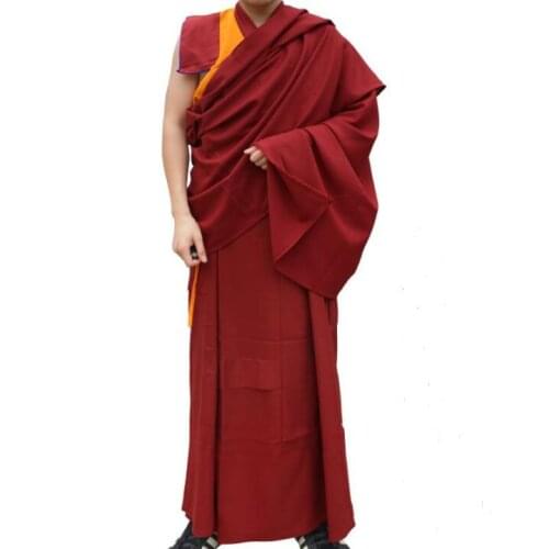 Chinese Tibetan Lama cloth Monk suit Tops Skirt Belt Shawl