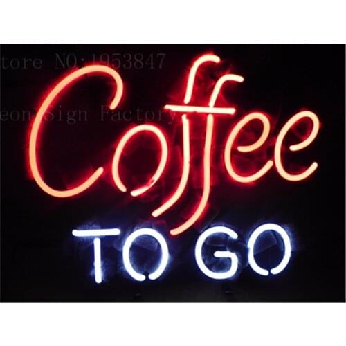 Coffee Cup Open Neon sign Real Glass Tube Bulbs Light Bar Beer Club Custom Neon signs Store Decoration Signboard 17"x14"