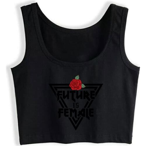 Crop Top Female Future Is Female Design Inscriptions Custom Tank Top Women