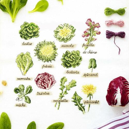 Kitchen Ingredients Fishxx Cross Stitch Kit VE10 Green Leaf Vegetable Cabbage Collection Accurate Printing