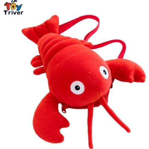 Cute Lobster Plush Toy CrossBody Shoulder Messenger Bag Coin Purse Wallet Kids Children Girls Boys Adults Kawaii Birthday Gift