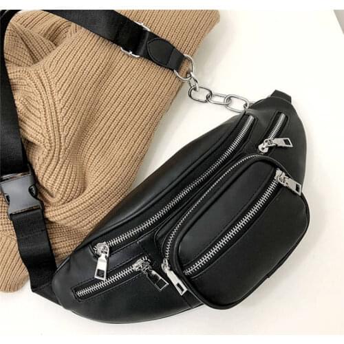 Fashion Women Handbag Faux Leather Waist Bag Cell Phone Belt Bag Fanny Pack Bum Bag For Women