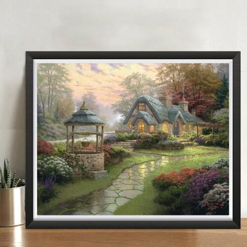 Needlework DIY Cross Stitch Sets 11CT Embroidery Kits Precise Printed Landscape DMC Canvas Patterns Counted Home Decoration