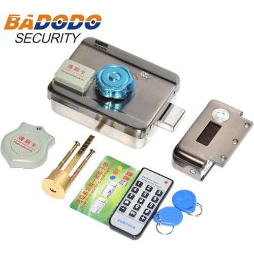 Electronic lock kit DC12V integrated RFID card electronic gate door locks reading &rotating open with 2 or 10 or 30 tags