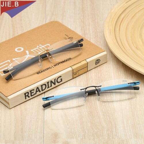 2019 new TR90 rimless reading glasses for women men light Ultra-frameless glasses reading glasses 1.0,1.5,2.0,2., 3.0 To 4.0
