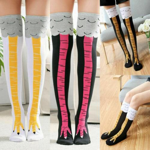 New Arrival Women Chicken Cluck Legs Knee High Cotton Elastic Thigh High Stockings Fashion Casual Stockings