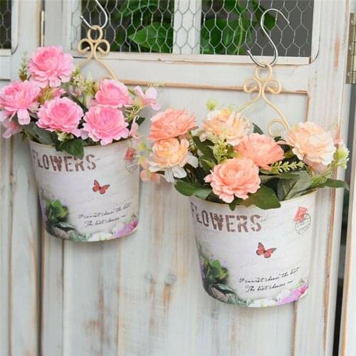 Plastic Flower Pot Wall Hanging Planter Plant Flower Holder Basket Trough Garden Fence Balcony Railing Flower Basket Home Decor