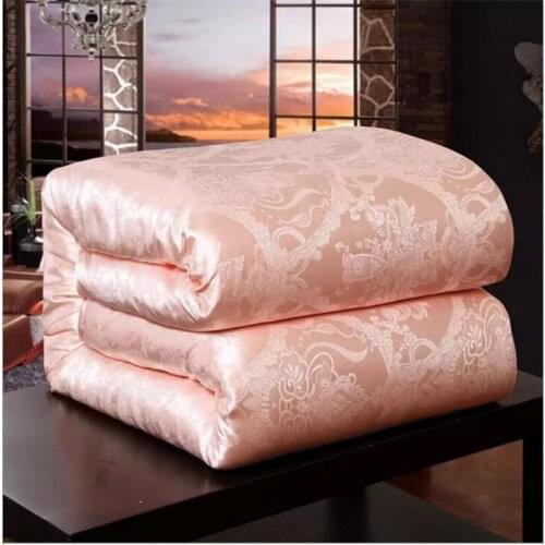 4 Seasons Luxury Comforter Blanket Quilt Duvet for Summer & Winter King Queen Twin Size Adult Washed Polyester Satin Comforter