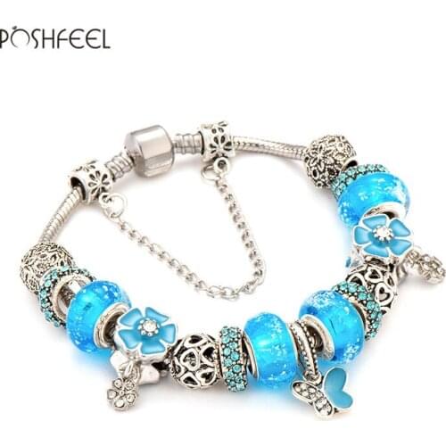 Poshfeel Fashion Charm Bracelets Jewelry Women Crystal Beads Bracelets & Bangles Pulseras Diy Jewelry Mbr170127