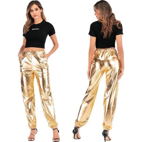 Casual Sports Street Hip Hop Party Womens Pants Shining Symphony magic Trousers pocket elastic waist little feet cotton fabric