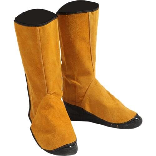 Durable Leather Foot Protector Flame Retardant Welding Spats Safety Boot Abrasion Flame Resistant Foot Safety Protection Welder