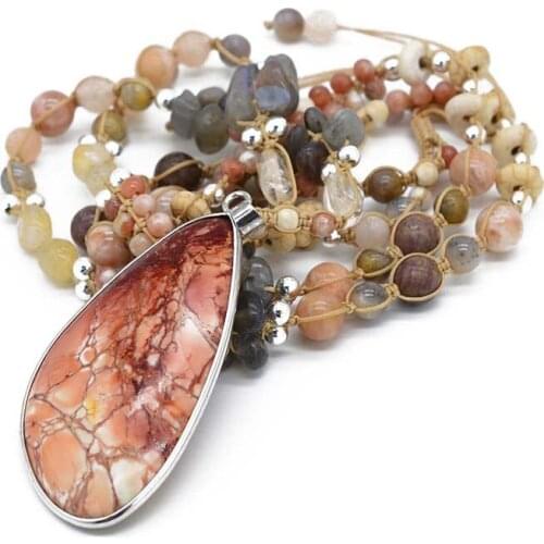 Luxury Necklace Natural Stone Pyrite Gilded Stone Necklace Elegant Necklace For Women Gift Boho Necklace Dropshipping