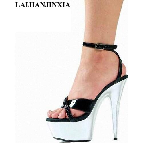 LAIJIANJINXIA Sexy 15 CM High-Heeled Sandals Nightclub Dance Shoes Pole Dancing Shoes Model High Heels Womens Shoes H-215