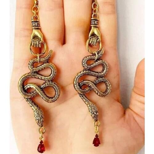 Retro Jewelry Snake Hand Earrings Serpiente Pendiente Teardrop Western Trending Earring Summer 2021 Cobra Tassel Accessories