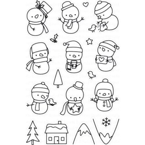 Cute Snowman Transparent Clear Silicone Stamp/Seal for DIY scrapbooking/photo album Decorative clear stamp A320