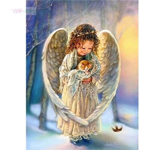 Snow scene angel,Diamond Embroidery 3d Diy Diamond Painting Kits for Square Full Drill Rhinestone Mosaic Needlework WG208