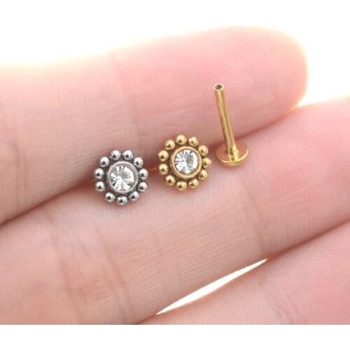 Starose 2Pcs 1.2x6/8/10mm Bar Cute Mini Ball Helix Piercing Tragus Earrings Conch Piercing Nose Ear Stud Labret Lip Ring Jewelry
