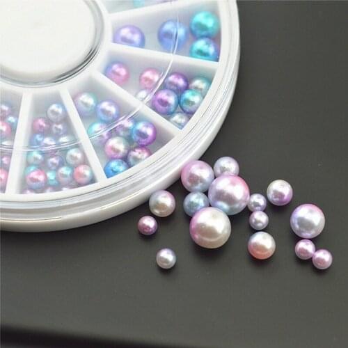 Mixed Sizes Pearl wheel Glitter Nail Art Decoration Nail Rhinestone beauty nails accessoires jewelry Tools 3mm 4mm 5mm 6mm