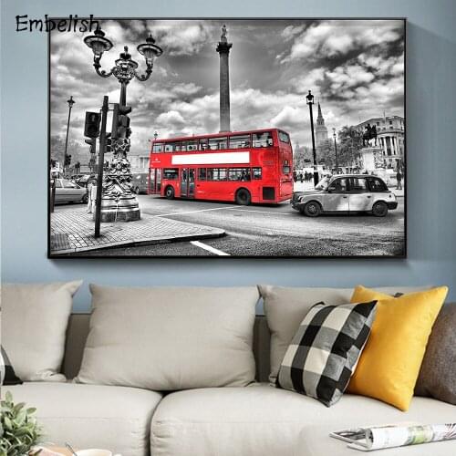 Embelish Hot Selling Red Street London Bus HD Canvas Painting For Living Room Modern Home Decor Wall Art Pictures Bedroom Poster