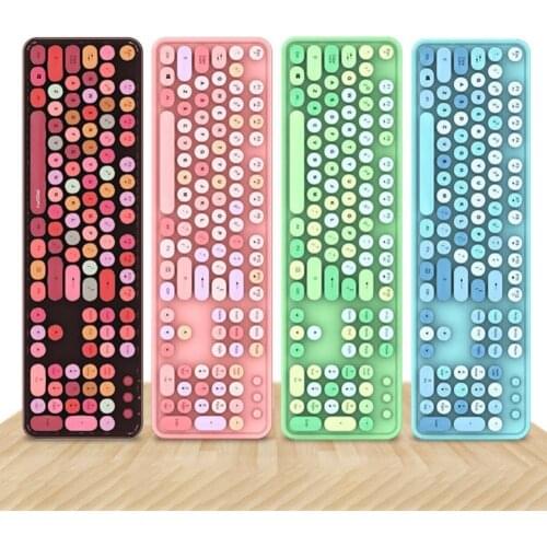 Universal Cute Portable Wireless 2.4Ghz Keyboard Mouse Set for Office Computer