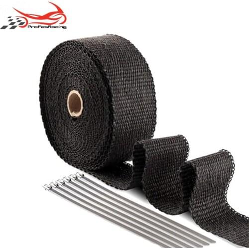 2.5cm5/10/15/20M Car Motorcycle Exhaust Thermal Exhaust Tape Exhaust Heat Tape Wrap Pipe Wrap Shields Manifold Header Insulation