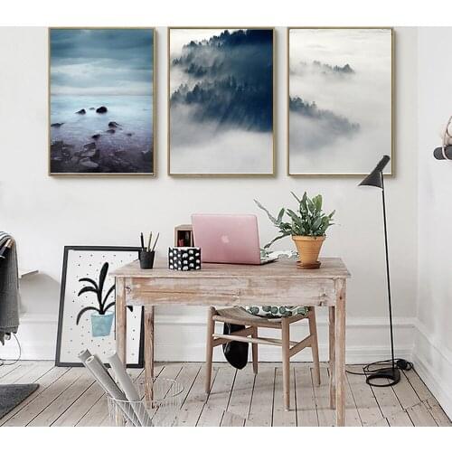 WANGART 3 Piece No Frame Landscape Poster Scandinavian Canvas Painting For Living Room Wall Picture Print Nordic Art JY532