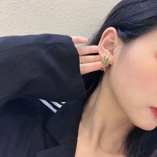Wholesale Sweet Cool Cactus Star Ear Stud Cute Hipster Simple Beautiful Ear Clip Female Wholesale