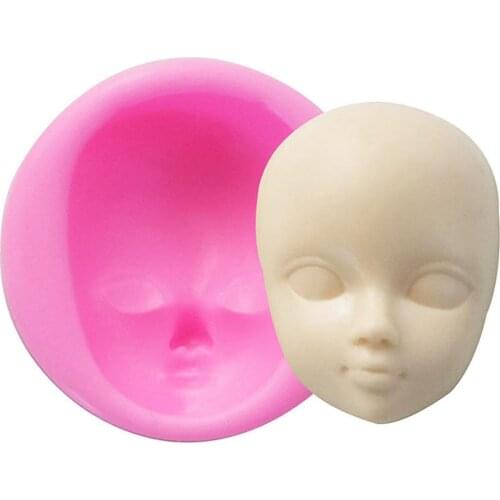 1pcs Baby Face Girl Head Chocolate Silicone Mold For Cake Decorating Tools Polymer Clay Resin