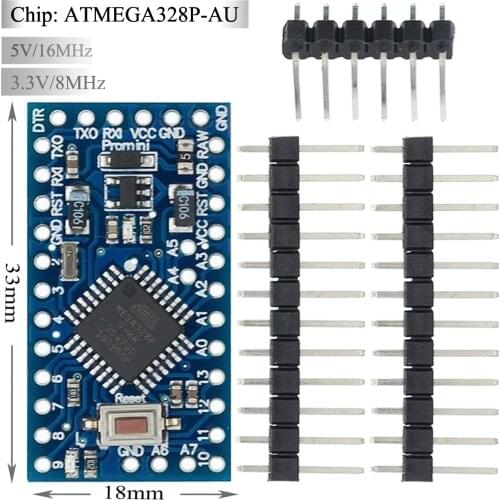 10PCS/LOT Pro MINI 5V/16MHZ ATMEGA328 ATMEGA328P 5V 16M For Arduino 3.3V/8MHZ Blue version