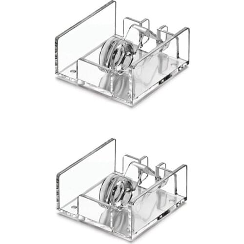 2PCS Square Clear Acrylic Cocktail Napkin Holder Paper Serviette Dispenser Tissue Box Bar Caddy For Dining Table Hotel