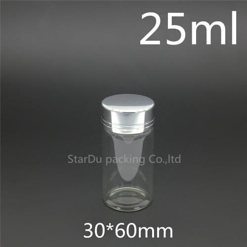 240pcs 30*60mm 25ml screw neck glass bottle with Aluminum cover for vinegar or alcohol,carft/storage candy bottle